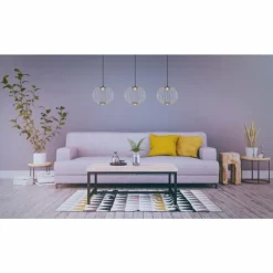 Luminaires Globo Lighting Galway Suspension LED Nickel mat, 1 lumière* Éclairage Led