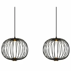 Luminaires Globo Lighting Galway Suspension LED Noir, 1 lumière* Éclairage Led
