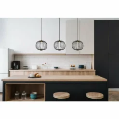 Luminaires Globo Lighting Galway Suspension LED Noir, 1 lumière* Éclairage Led