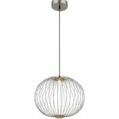 Luminaires Globo Lighting Galway Suspension LED Nickel mat, 1 lumière* Éclairage Led
