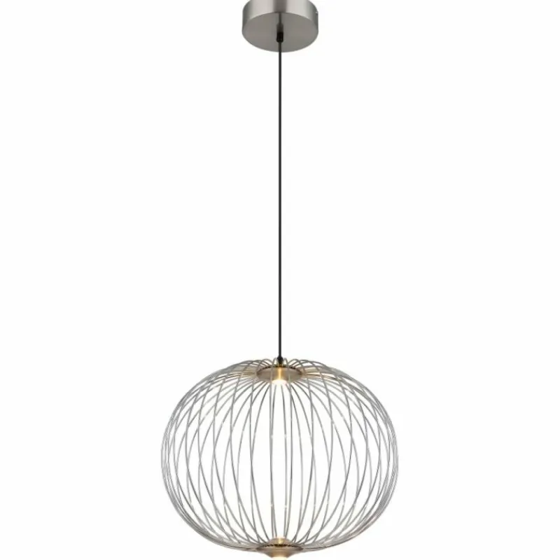 Luminaires Globo Lighting Galway Suspension LED Nickel mat, 1 lumière* Éclairage Led