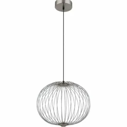 Luminaires Globo Lighting Galway Suspension LED Nickel mat, 1 lumière* Éclairage Led