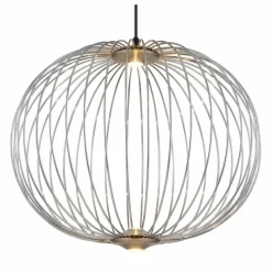 Luminaires Globo Lighting Galway Suspension LED Nickel mat, 1 lumière* Éclairage Led