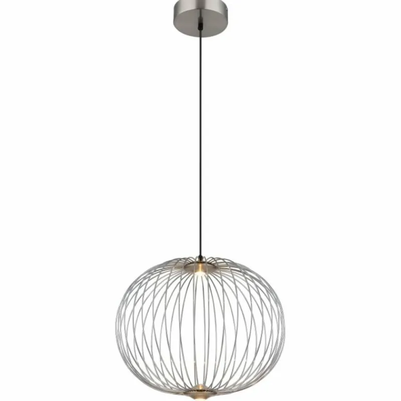 Luminaires Globo Lighting Galway Suspension LED Nickel mat, 1 lumière* Éclairage Led
