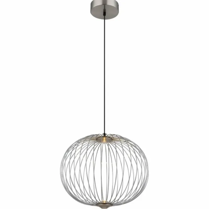 Luminaires Globo Lighting Galway Suspension LED Nickel mat, 1 lumière* Éclairage Led