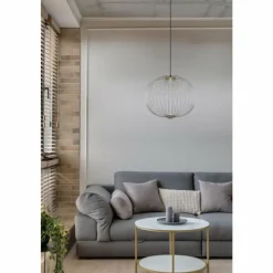 Luminaires Globo Lighting Galway Suspension LED Nickel mat, 1 lumière* Éclairage Led