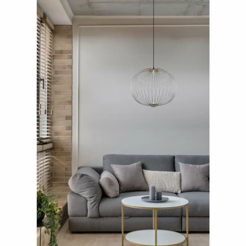 Luminaires Globo Lighting Galway Suspension LED Nickel mat, 1 lumière* Éclairage Led