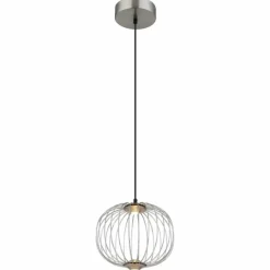 Luminaires Globo Lighting Galway Suspension LED Nickel mat, 1 lumière* Éclairage Led