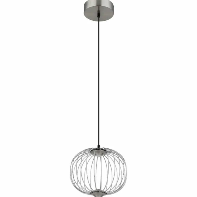 Luminaires Globo Lighting Galway Suspension LED Nickel mat, 1 lumière* Éclairage Led