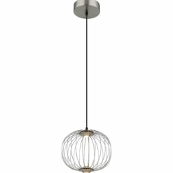 Luminaires Globo Lighting Galway Suspension LED Nickel mat, 1 lumière* Éclairage Led