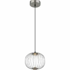 Luminaires Globo Lighting Galway Suspension LED Nickel mat, 1 lumière* Éclairage Led