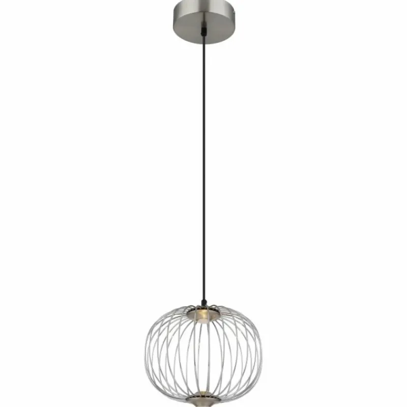 Luminaires Globo Lighting Galway Suspension LED Nickel mat, 1 lumière* Éclairage Led