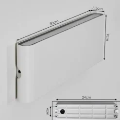 hofstein Gamas Lampe murale d´extérieur, Luminaire de salle de bain, Applique murale, Spot mural Blanc, 1 lumière