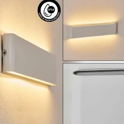 hofstein Gamas Lampe murale d´extérieur, Luminaire de salle de bain, Applique murale, Spot mural Blanc, 1 lumière