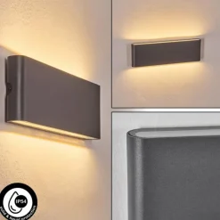 hofstein Gamas Lampe murale d´extérieur, Luminaire de salle de bain, Applique murale, Spot mural Anthracite, 1 lumière