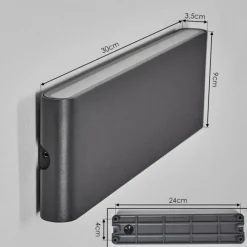 hofstein Gamas Lampe murale d´extérieur, Luminaire de salle de bain, Applique murale, Spot mural Anthracite, 1 lumière