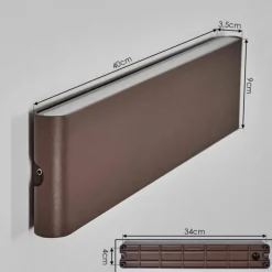 hofstein Gamas Lampe murale d´extérieur, Luminaire de salle de bain, Applique murale, Spot mural Rouille, 1 lumière