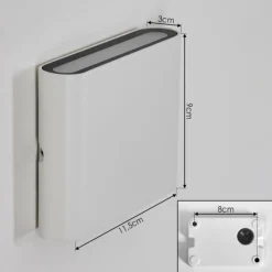 hofstein Gamas Lampe murale d´extérieur, Luminaire de salle de bain, Luminaire Up & Down, Applique murale Blanc, 1 lumière