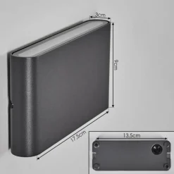 hofstein Gamas Lampe murale d´extérieur, Luminaire de salle de bain, Luminaire Up & Down, Applique murale Anthracite, 1 lumière