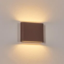 hofstein Gamas Lampe murale d´extérieur, Luminaire de salle de bain, Luminaire Up & Down, Applique murale Rouille, 1 lumière