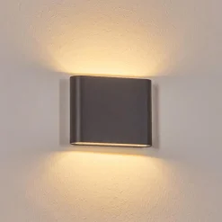 hofstein Gamas Lampe murale d´extérieur, Luminaire de salle de bain, Luminaire Up & Down, Applique murale LED Anthracite, 1 lumière