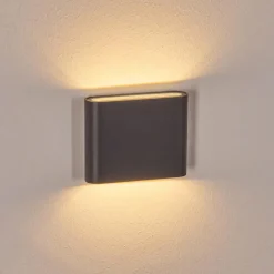 hofstein Gamas Lampe murale d´extérieur, Luminaire de salle de bain, Luminaire Up & Down, Applique murale LED Anthracite, 1 lumière