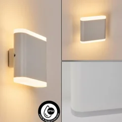 hofstein Gamas Lampe murale d´extérieur, Luminaire Up & Down, Applique murale LED Blanc, 1 lumière