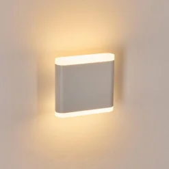 hofstein Gamas Lampe murale d´extérieur, Luminaire Up & Down, Applique murale LED Blanc, 1 lumière