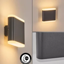 hofstein Gamas Lampe murale d´extérieur, Luminaire Up & Down, Applique murale LED Anthracite, 1 lumière