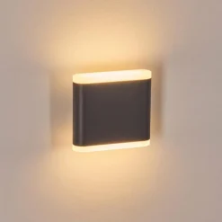 hofstein Gamas Lampe murale d´extérieur, Luminaire Up & Down, Applique murale LED Anthracite, 1 lumière