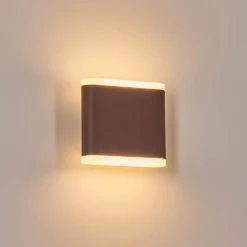 hofstein Gamas Lampe murale d´extérieur, Luminaire Up & Down, Applique murale LED Rouille, 1 lumière