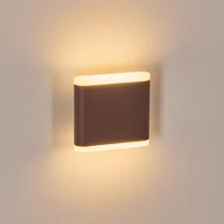 hofstein Gamas Lampe murale d´extérieur, Luminaire Up & Down, Applique murale LED Rouille, 1 lumière