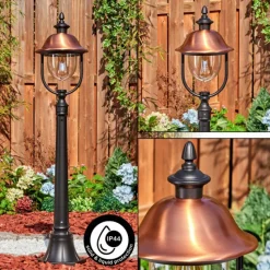 Luminaires Rustiques-hofstein Gascon Eclairage de chemin Cuivre, Noir, 1 lumière