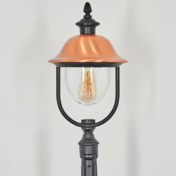 Luminaires Rustiques-hofstein Gascon Eclairage de chemin Cuivre, Noir, 1 lumière