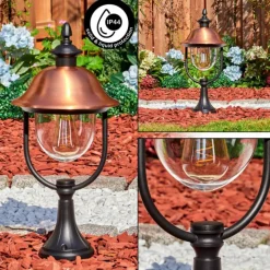 Luminaires Rustiques-hofstein Gascon Eclairage de chemin Cuivre, Noir, 1 lumière