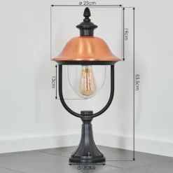 Luminaires Rustiques-hofstein Gascon Eclairage de chemin Cuivre, Noir, 1 lumière