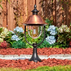 Luminaires Rustiques-hofstein Gascon Eclairage de chemin Cuivre, Noir, 1 lumière