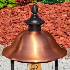 Luminaires Rustiques-hofstein Gascon Eclairage de chemin Cuivre, Noir, 1 lumière