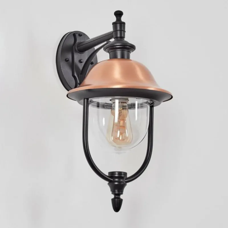 Luminaires Rustiques-hofstein Gascon Lampe murale d´extérieur, Applique murale Cuivre, Noir, 1 lumière