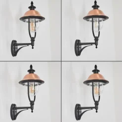 Luminaires Rustiques-hofstein Gascon Lampe murale d´extérieur, Applique murale Cuivre, Noir, 1 lumière