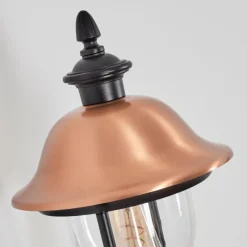 Luminaires Rustiques-hofstein Gascon Lampe murale d´extérieur, Applique murale Cuivre, Noir, 1 lumière, Détecteur de mouvement