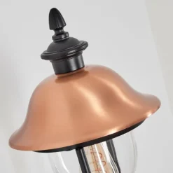 Luminaires Rustiques-hofstein Gascon Lampe murale d´extérieur, Applique murale Cuivre, Noir, 1 lumière