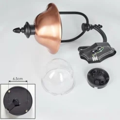 Luminaires Rustiques-hofstein Gascon Lampe murale d´extérieur, Applique murale Cuivre, Noir, 1 lumière