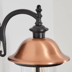 Luminaires Rustiques-hofstein Gascon Lampe murale d´extérieur, Applique murale Cuivre, Noir, 1 lumière