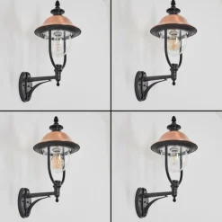 Luminaires Rustiques-hofstein Gascon Lampe murale d´extérieur, Applique murale Cuivre, Noir, 1 lumière