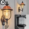 Luminaires Rustiques-hofstein Gascon Lampe murale d´extérieur, Applique murale Cuivre, Noir, 1 lumière, Détecteur de mouvement