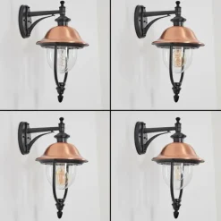 Luminaires Rustiques-hofstein Gascon Lampe murale d´extérieur, Applique murale Cuivre, Noir, 1 lumière