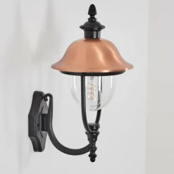 Luminaires Rustiques-hofstein Gascon Lampe murale d´extérieur, Applique murale Cuivre, Noir, 1 lumière