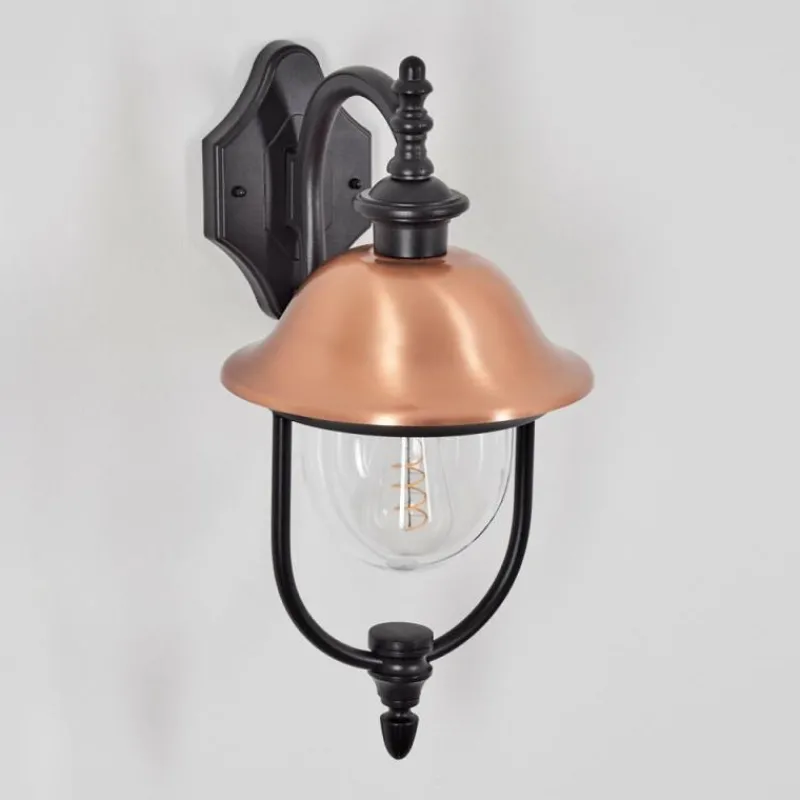 Luminaires Rustiques-hofstein Gascon Lampe murale d´extérieur, Applique murale Cuivre, Noir, 1 lumière