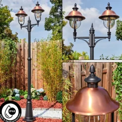 Luminaires Rustiques-hofstein Gascon Luminaire extérieur, Réverbère, Eclairage de chemin Noir, 2 lumières